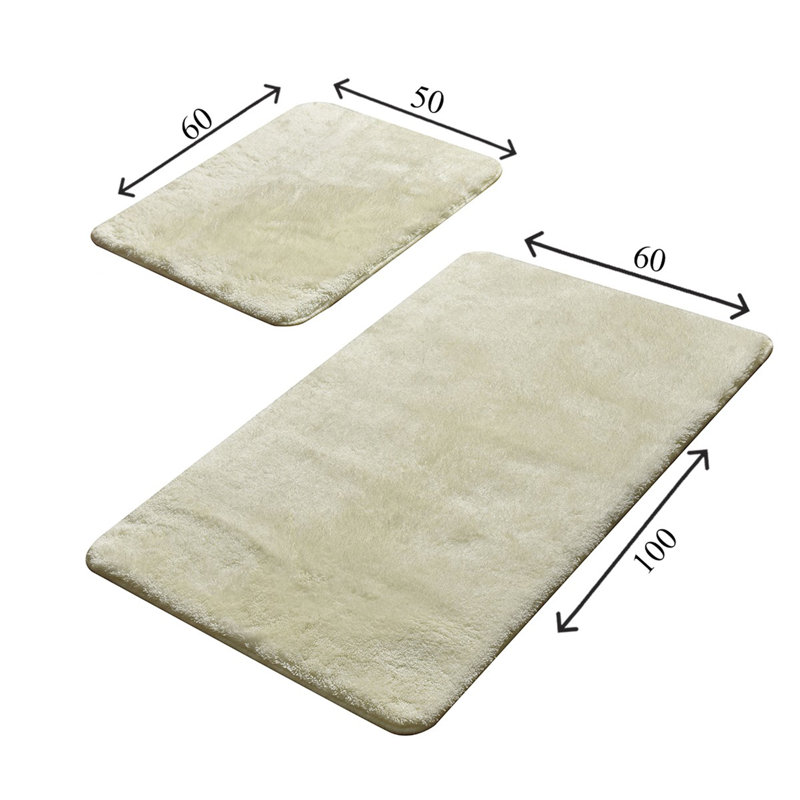 Ensemble de luxueux tapis de bain (2 pièces), rose clair, 19,7 po x 23,6 po et 23,6 po x 39,4 po | 100% acrylique, 1,5 lb / pi² | Antibactérien, antidérapant, lavable à la machine, doux et durable pour un décor de salle de bain élégant