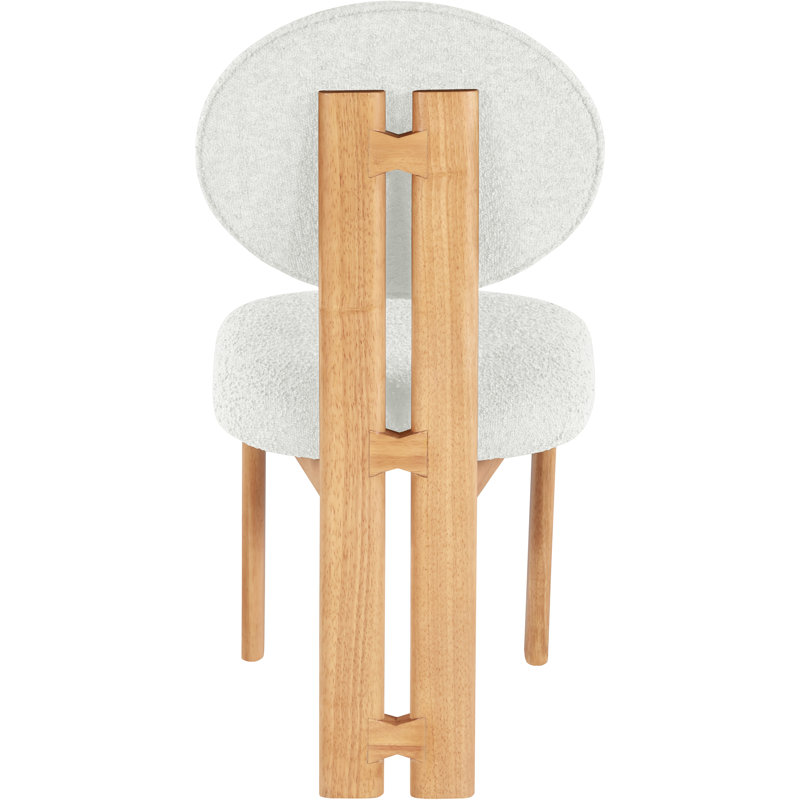 Napa Brityn Boucle Fabric Upholstered Side Chair, Cream Boucle Fabric, Natural