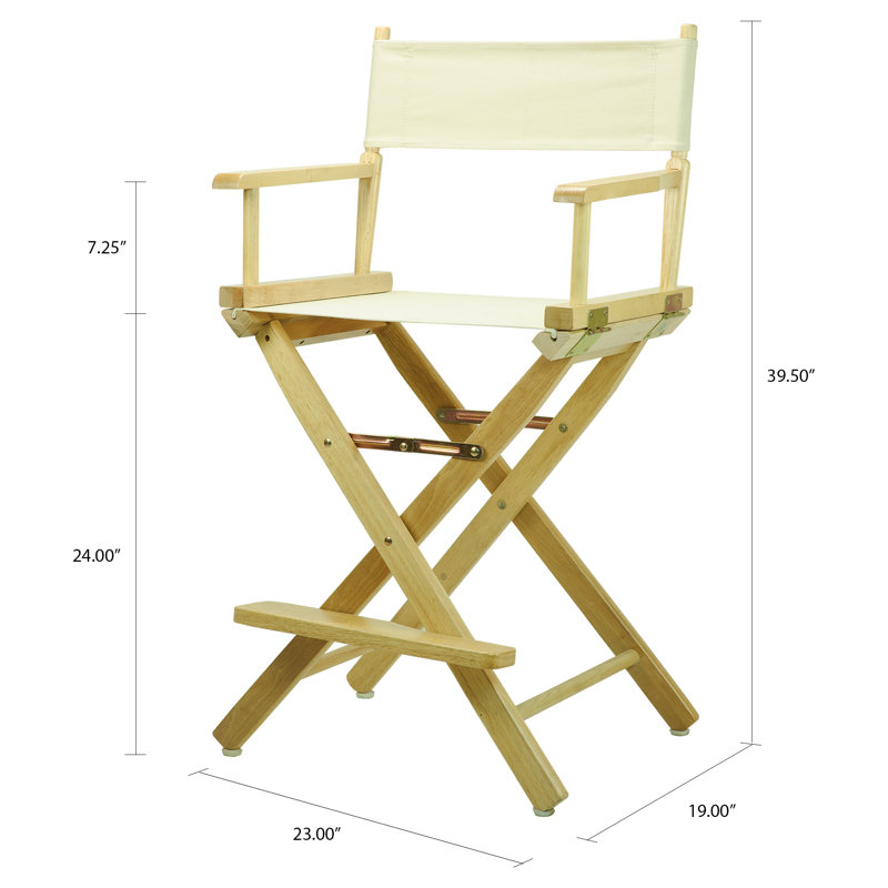 Chaise de réalisateur pliante 24 po, Naturel, Naturel / blé