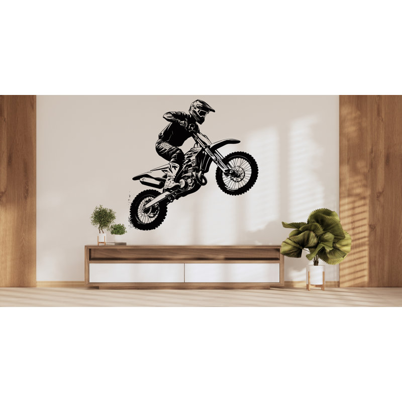 Motocross, décorations murales, décorations murales, art mural, autocollants pour chambre à coucher, H 17 po x l 17 po, Beige