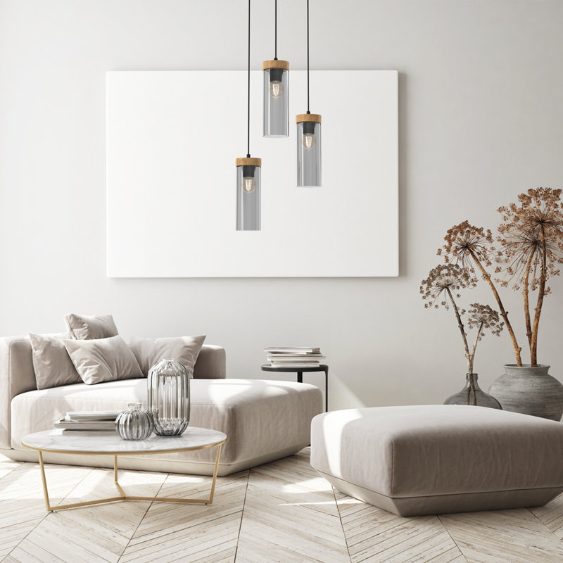 Elica 3 - Light Black Cylinder Pendant