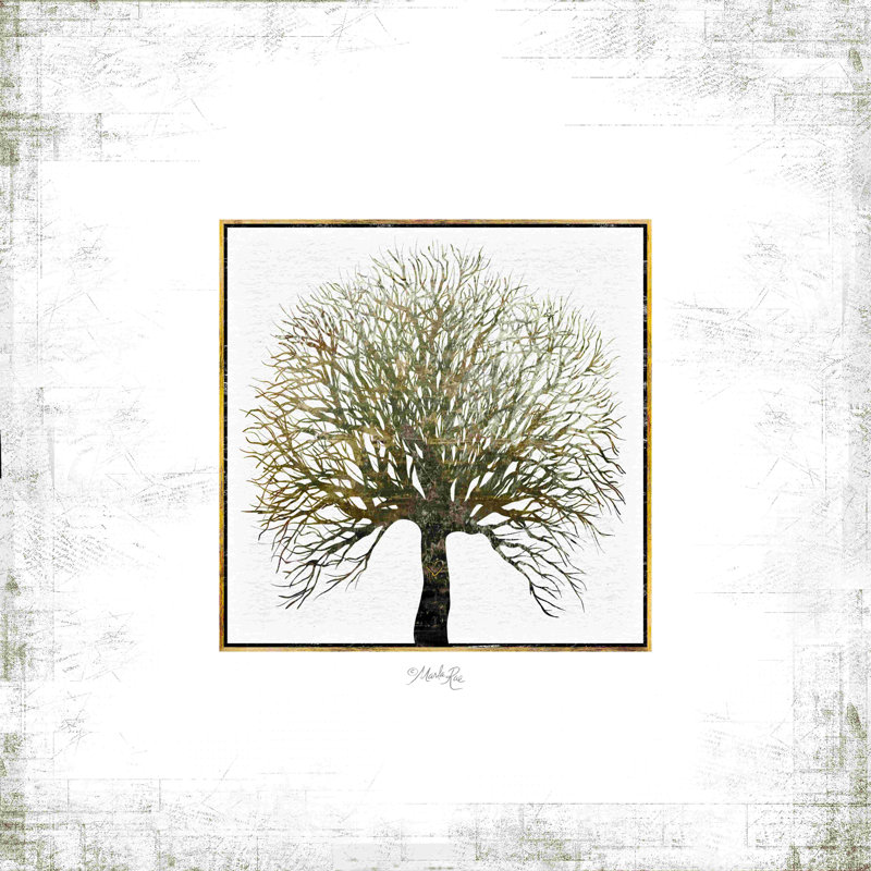 Arbre carré - Peinture, H 12 po x l 12 po, Non, Wrapped Canvas