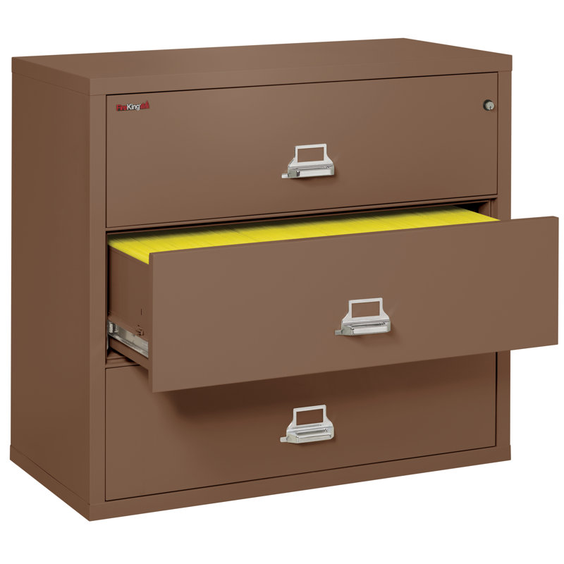 3 - Drawer File Cabinet, Tan, Key Lock