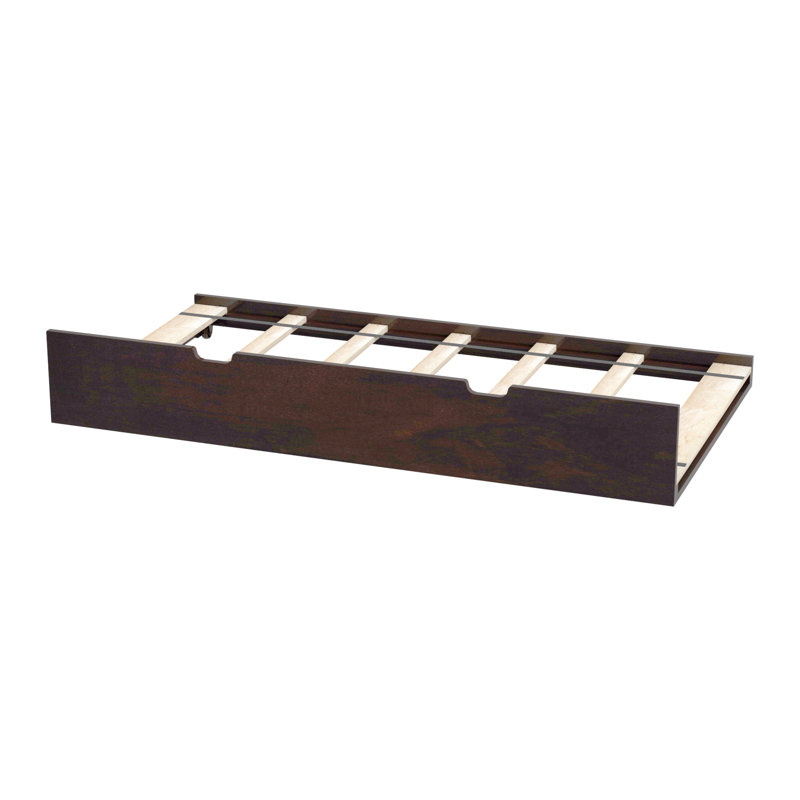 Borel Solid Wood Twin Trundle Bed, Espresso