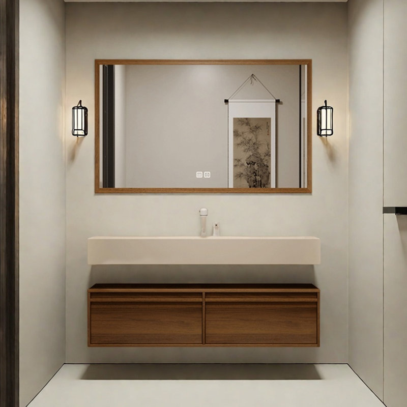 Armoire de salle de bain rétro haut de gamme et simple, 51"