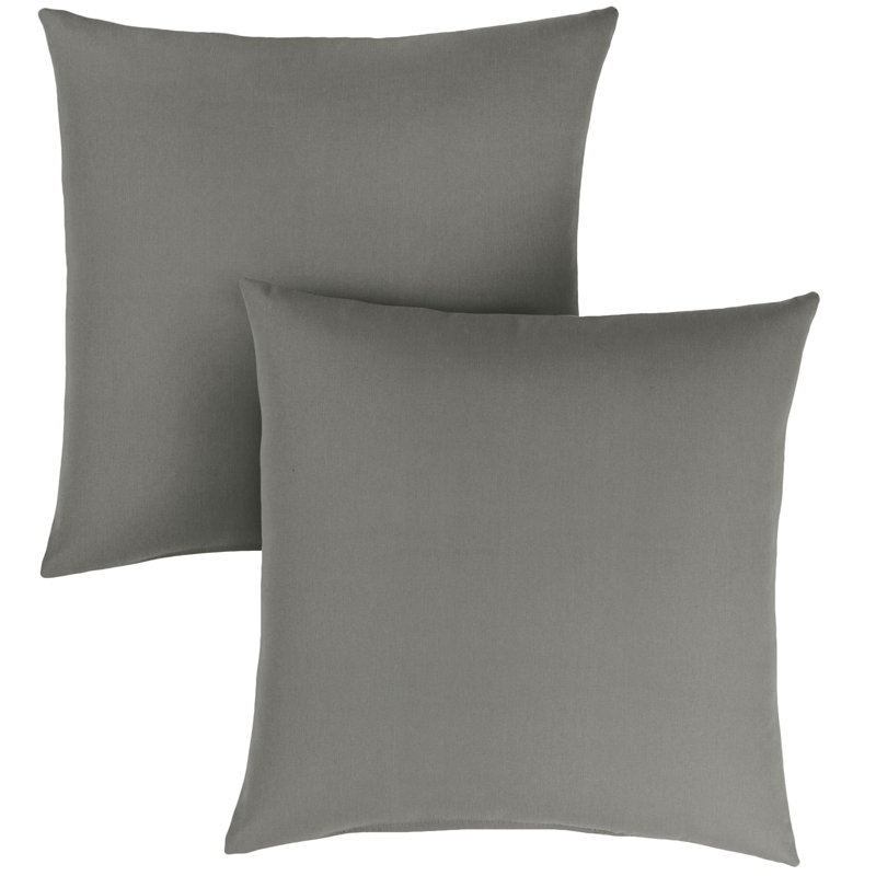 Housse et insert de coussin d'extérieur Ashbrun Sunbrella, Sunbrella - Toile gris anthracite, Carré de 20 po