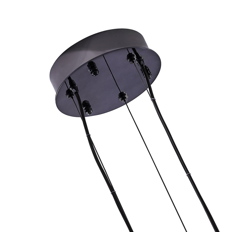 Luminaire suspendu en nickel noir à DEL Glacier 32 po (94 watts), H 13,5 po x l 32 po x P 32 po, 8460 lumens, 94 W