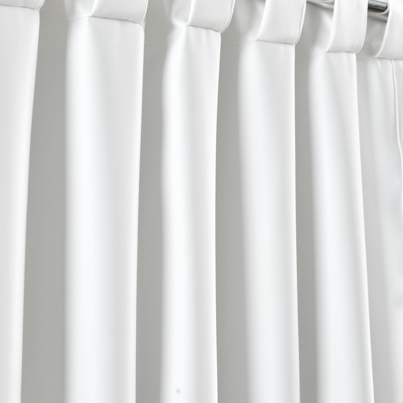 Navy Floral Room Darkening Polyester Window Curtain Panels