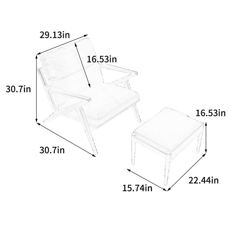 Chaise de loisir en bois massif de luxe léger