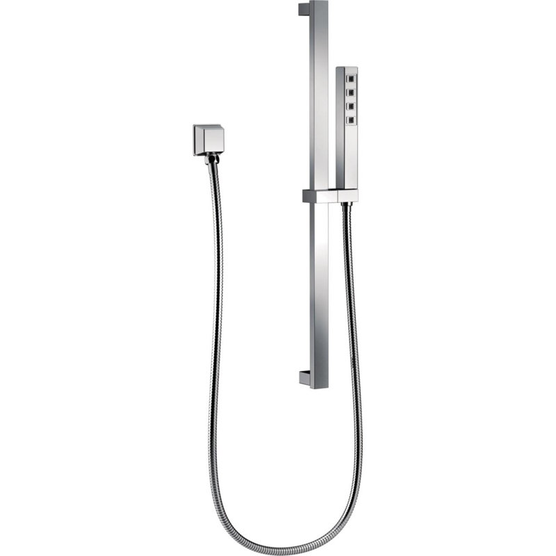 H2Okinetic Hand Shower with Slide Bar,Single Spray Handheld Shower Head, Slide Bar Hand Shower, Lumicoat Chrome