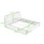 Lit plateforme et tête de lit tapissier en bois-129586263-129586260