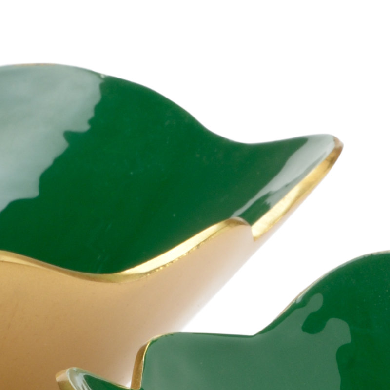 Bol décoratif contemporain en métal 3 pièces, Vert