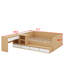 Lit plateforme double avec tiroirs, tablettes et coiffeuse-1787746015