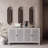  4-Door Shutter Cabinet - Rustic Whitewashed Sideboard with Adjustable Shelves | Entryway, Living Room & Dining Storage | Easy Assembly MDF & Fir Wood-135503675