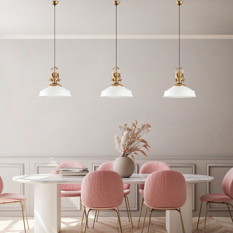 Lustre réglable élégant, structure en métal blanc, 16,1 po de diamètre x 15,7 po de hauteur | Douille E27 de 40 W maximum | Hauteur réglable (17,7 - 51,2 po) | Idéal pour la salle à manger et les espaces de vie, design moderne et élégant