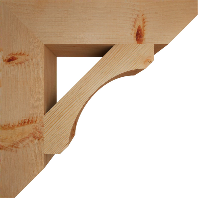 Support en bois / corbeau, Douglas (lisse), H 18 po x l 3,5 po x P 18 po