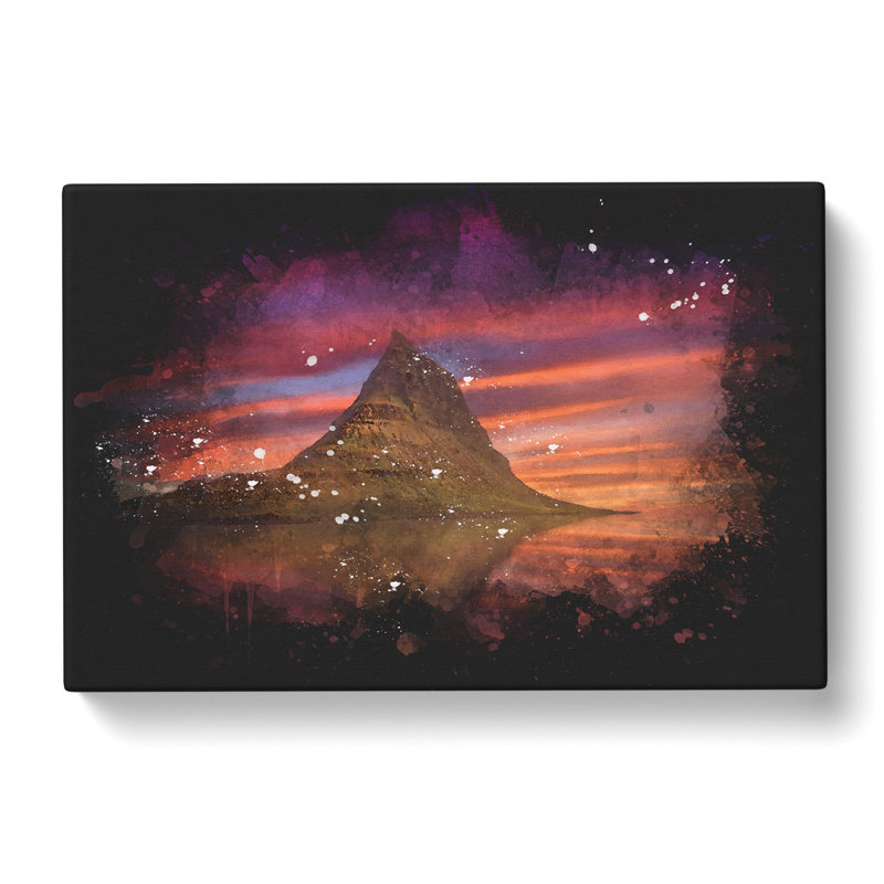 Sunset Over The Rock - Wrapped Canvas Print, 35cm H x 50cm W x 3cm D