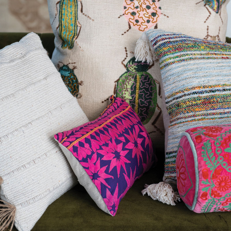 Embroidered Cotton Pillow Cover
