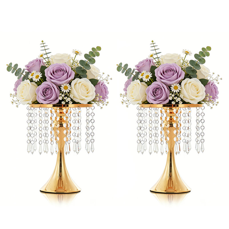 2PCS Vases for Centerpieces, Flower Arrangement Stand, Wedding Centerpieces for Tables, Tall Metal Flower Vase Holders for Wedding, Event, Reception, Birthday, Home Decor