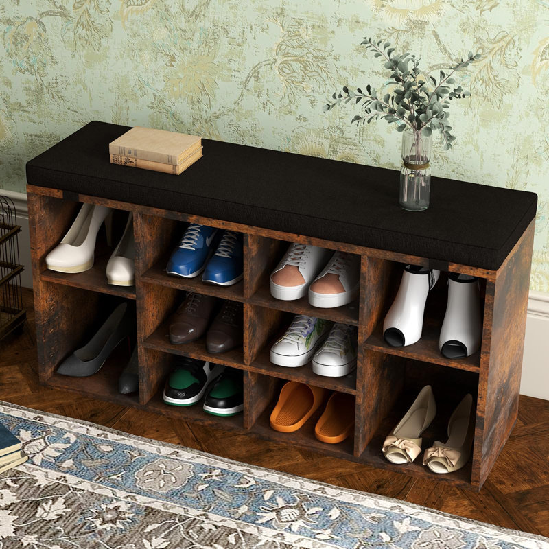 Shoe Rack For Entrance,Shoe Bnch Entryway Seat with Storage,Shoe Storage Organizer Closet With Adjustable Shelves,Apartments Furniture Living Room, Bedroom, Hallway, Mudroom
