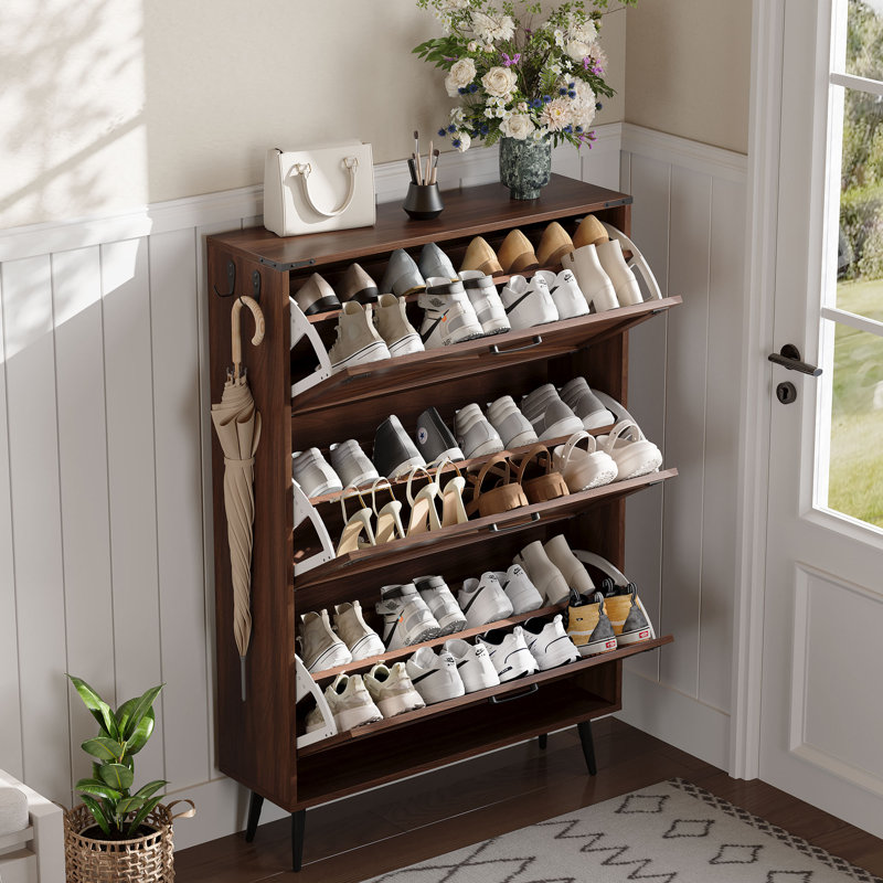 Armoire de rangement à chaussures Tomoye, Brun