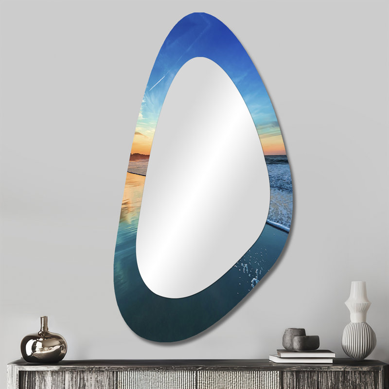 Oakhaven - Seashore Metal Art Decor - Miroir mural traditionnel asymétrique
