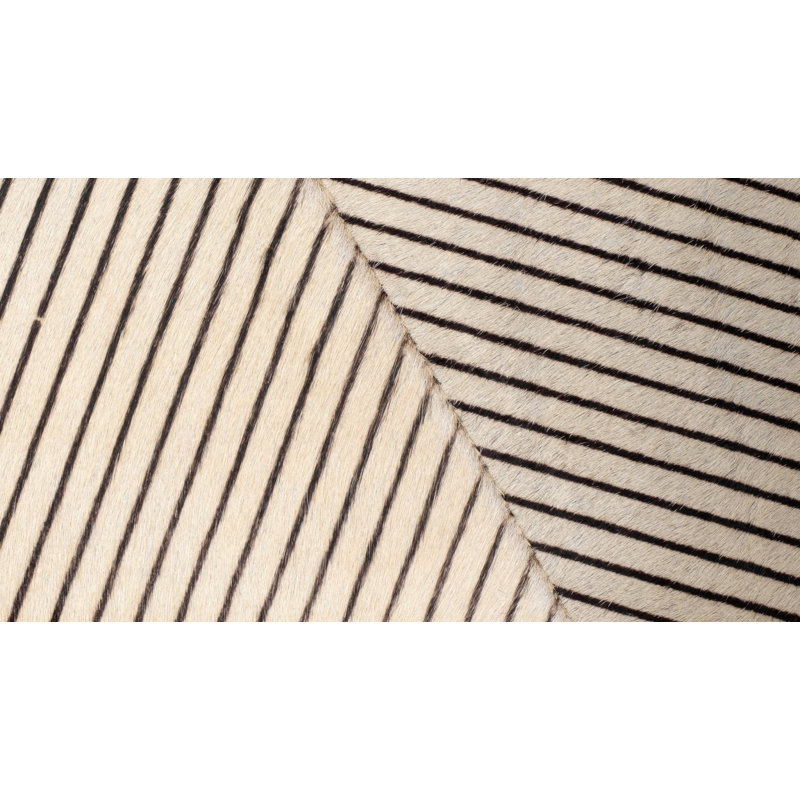 Pinstriped Square Ottoman