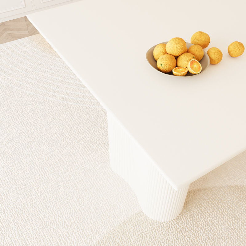 Ensemble de salle à manger moderne en MDF avec table crème et chaises beiges pour l'élégance de la cuisine et de la maison