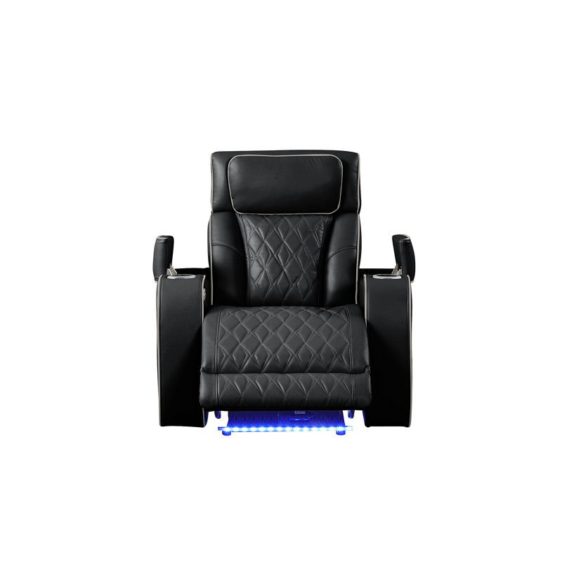 Fauteuil inclinable Fortuner de style moderne avec revêtement en bois et fonction de massage inclus - noir Identique à B009P287717 (inventaire CA)