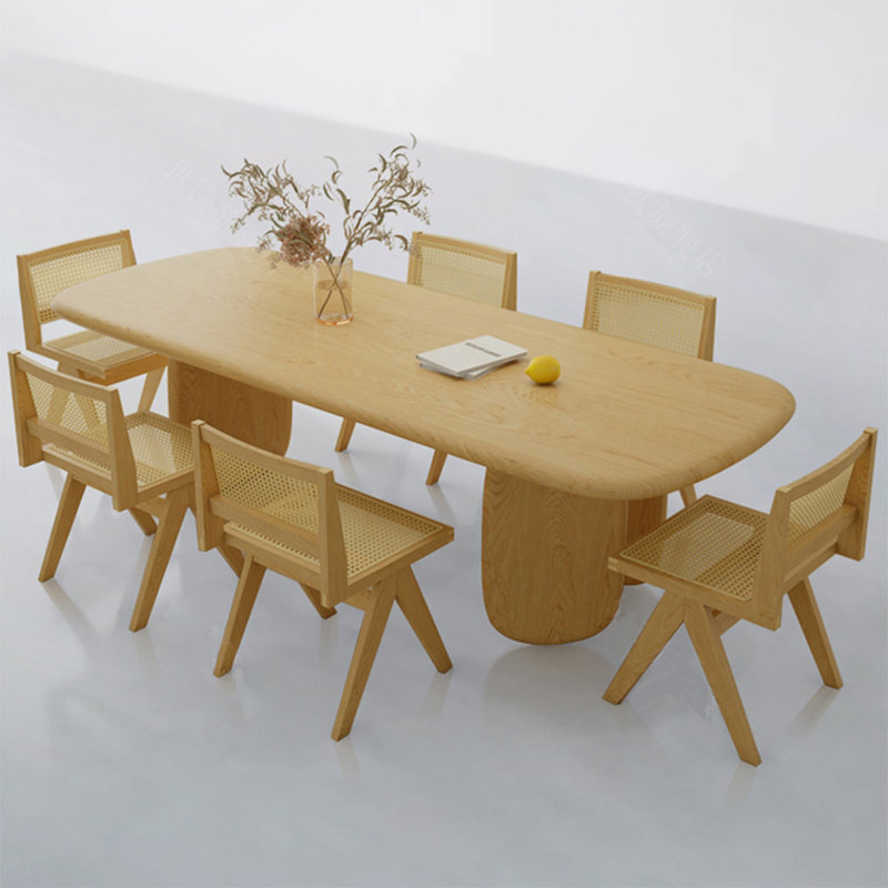 Ensemble de table à manger moderne et simple en bois massif., H 29,5 po x L 70,8 po x l 31,4 po