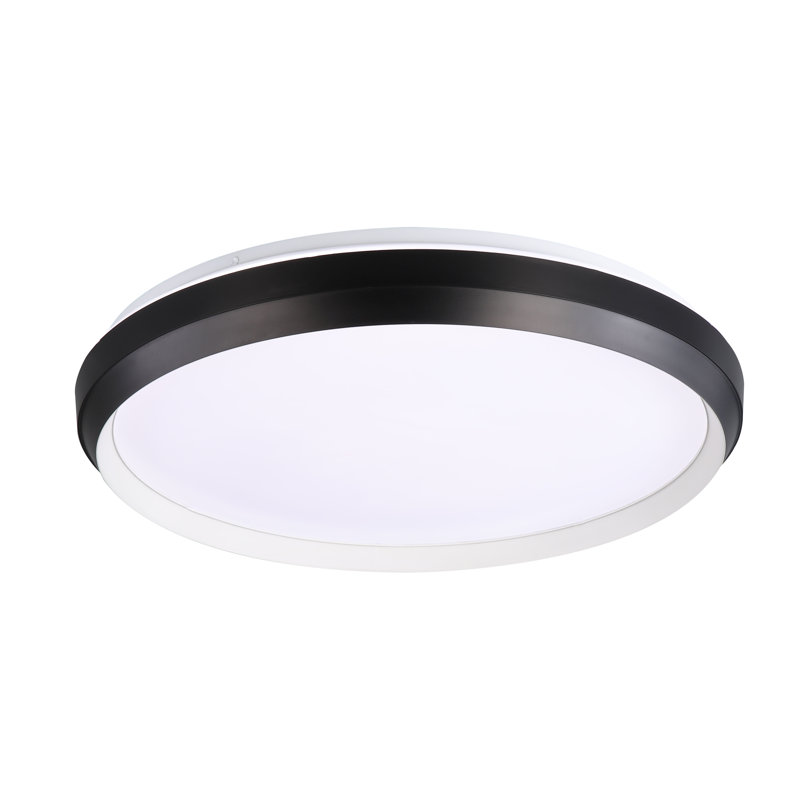 Plafonnier encastré Keuna, H 3,25 po x l 14,9 po x P 14,9 po, Blanc mat / noir mat