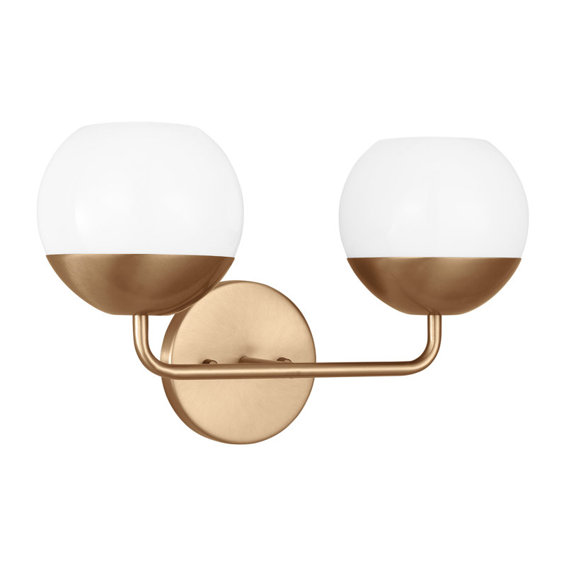 Éclairage pour meuble-lavabo à 2 lumières à intensité variable Avoca, Laiton satiné