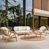 Krabi Outdoor 7 - Piece Teak Conversation Set