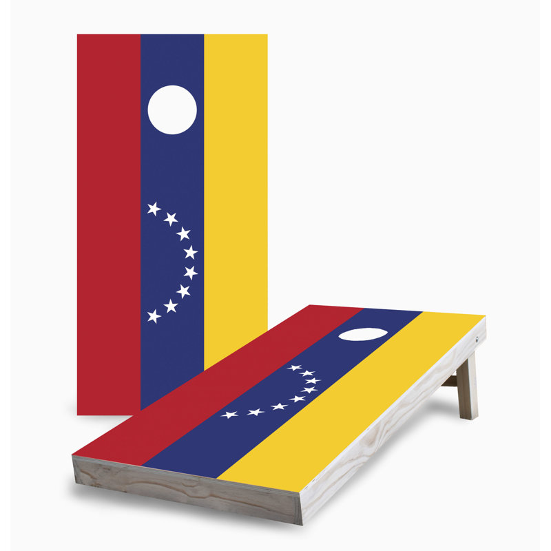 Ensemble de planches de maïs avec drapeau vénézuélien