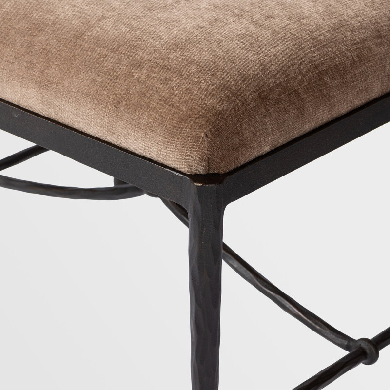 JADE Upholstered Accent Stool, Altair Mushroom