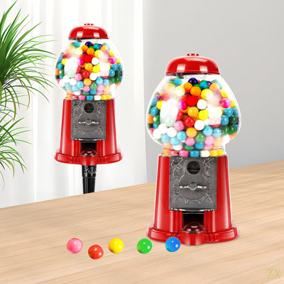 Grande machine à gommes 15 pouces commerciale avec support Distributeur de bonbons non chargé à clé Distributeur de bonbons à bulles Machine à bonbons en métal à jetons Halloween Fête de Noël cadeau XH