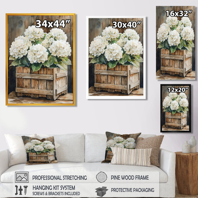 Alan - Art mural sur toile à motif floral, H 32 po x l 16 po, Reproduction encadrée d'une seule photo, Argent argent