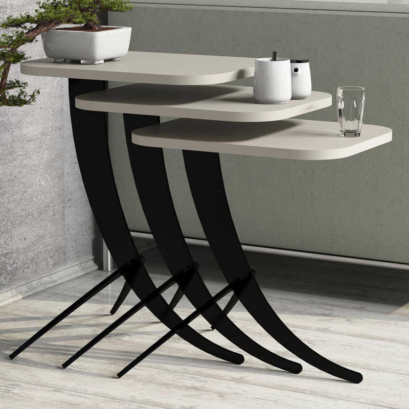 Trigg Nesting Tables, Cream