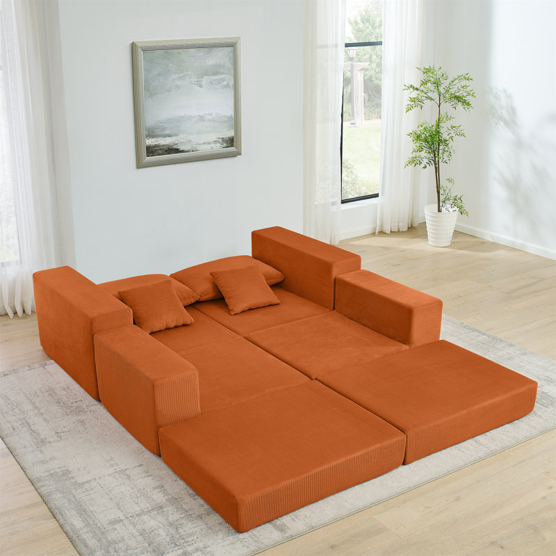 Canapé modulaire Boneless Cloud, Orange Coduroy