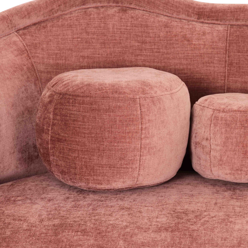 92.5" Mauve Textured Performance Velvet Sofa, Mauve