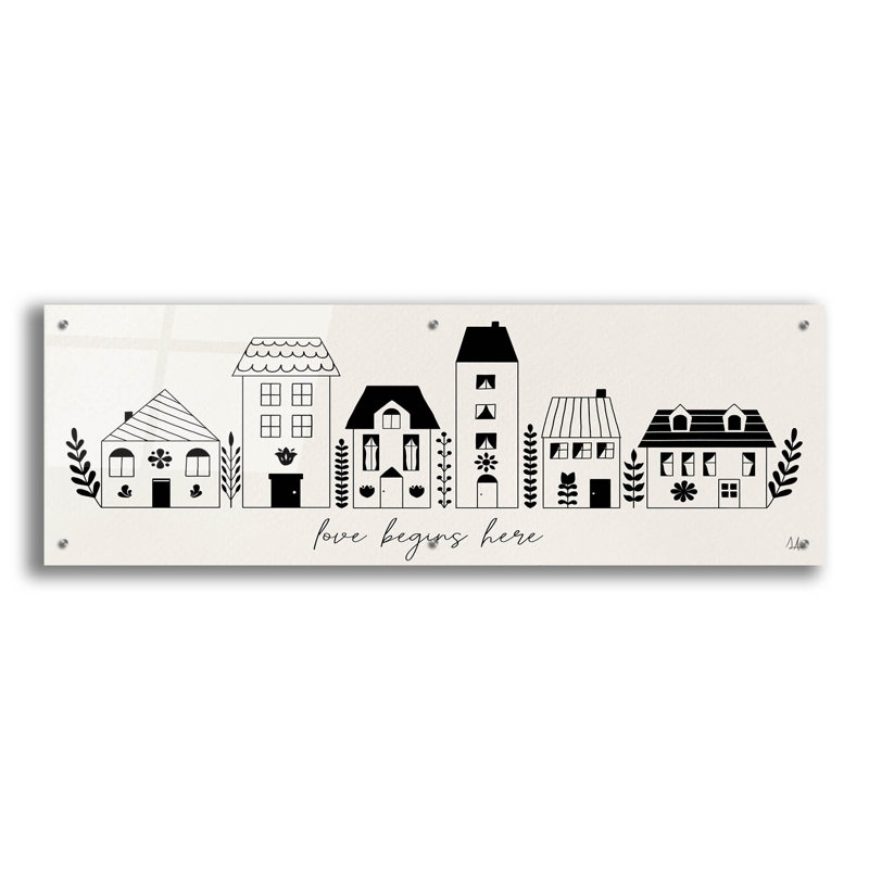 Art mural en verre Little Little 1 "par Sarah Adams, H 16 po x l 48 po