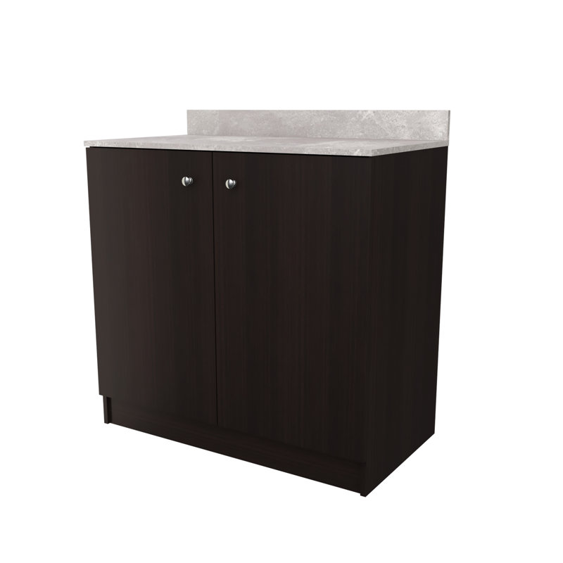 Ambrossia Slab Espresso 36.02'' W x 34.06'' H Laminate Standard Base Cabinet Ready-to-Assemble