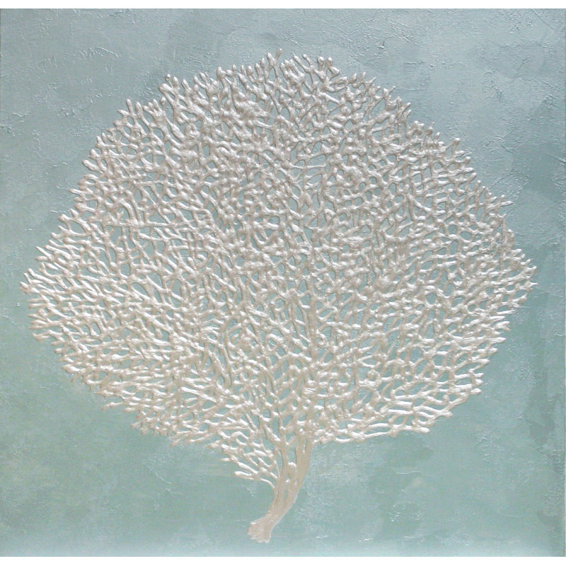 «Seafan II» par L. Bodine - peinture sur toile tendue, Couche de verre