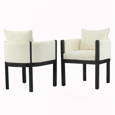 Upholstered Armchair with Rubber Wood Legs