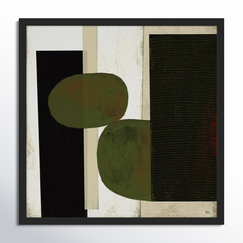 «Collage 1» par Studio, art mural encadré, Papier avec cadre noir, H 16 po x l 16 po x P 1,25 po