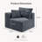 Armless Corduroy Modular Floor Sofa, Gray