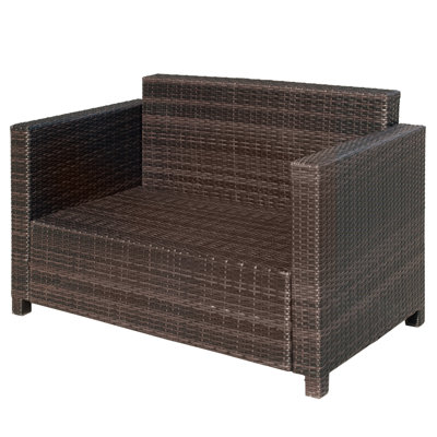 130cm Wide Rectangle Wicker Loveseat with Cushions