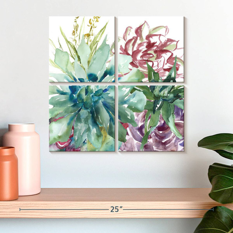Aquarelle Harnek Succulent Garden II, H 18 po x l 18 po
