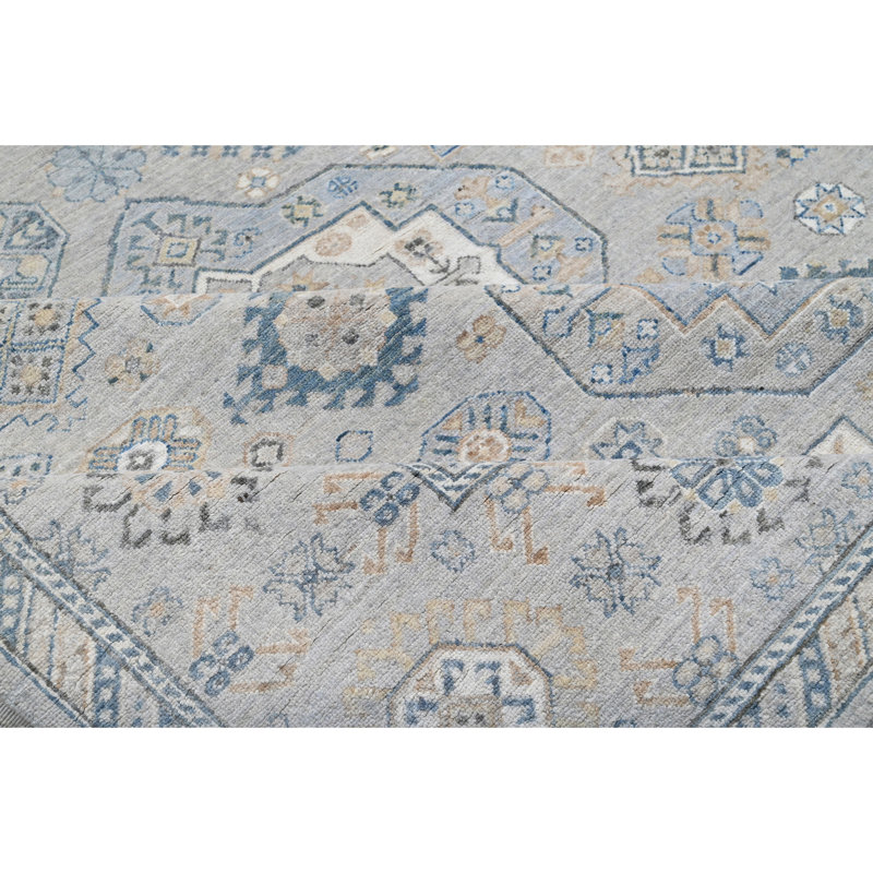 Tapis argent noué à la main de haute qualité