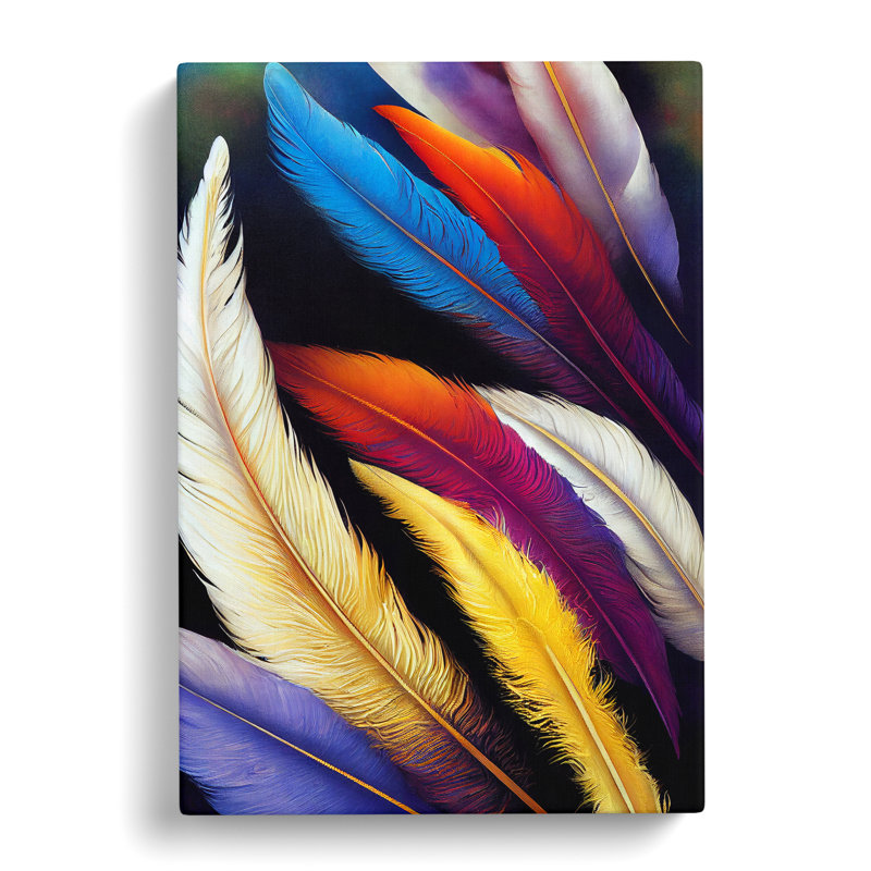 Feathers In Colour No.4 - Wrapped Canvas, 60cm H x 40cm W
